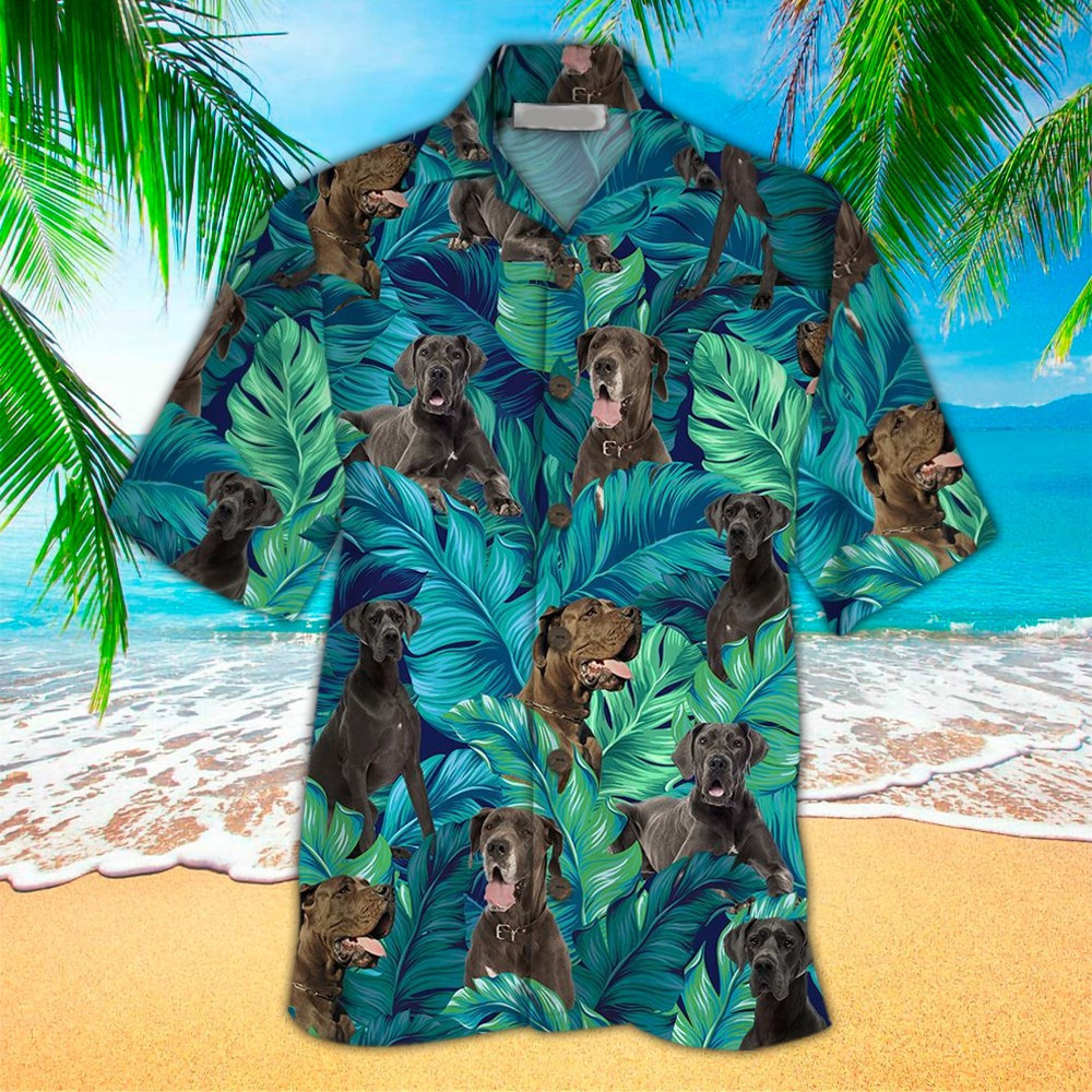 Great Dane Hawaiian Shirt Great Dane Button Up Shirt For Men and Women