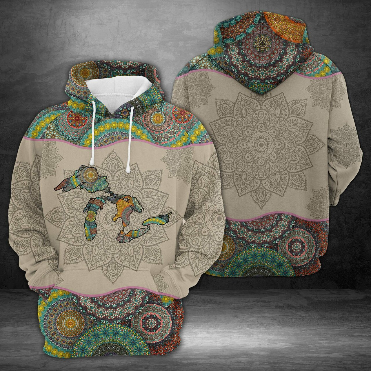 Great Lakes Mandala 3d All Over Print Hoodie