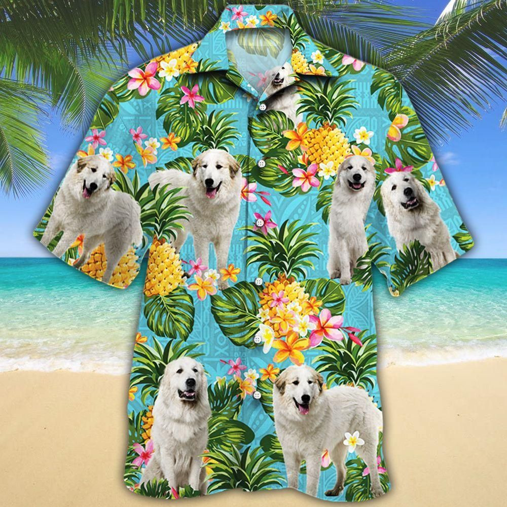 Great Pyrenees Dog Lovers Pineapple Aloha Hawaiian Shirt Colorful Short Sleeve Summer Beach Casual Shirt For Men And Women