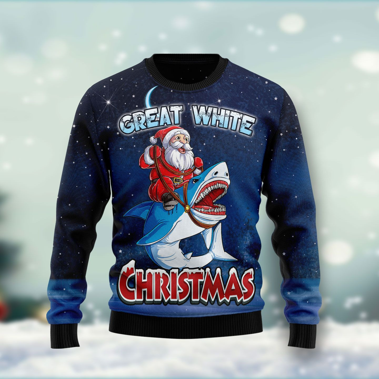 Great White Christmas Shark Ugly Christmas Sweater Ugly Sweater For Men Women