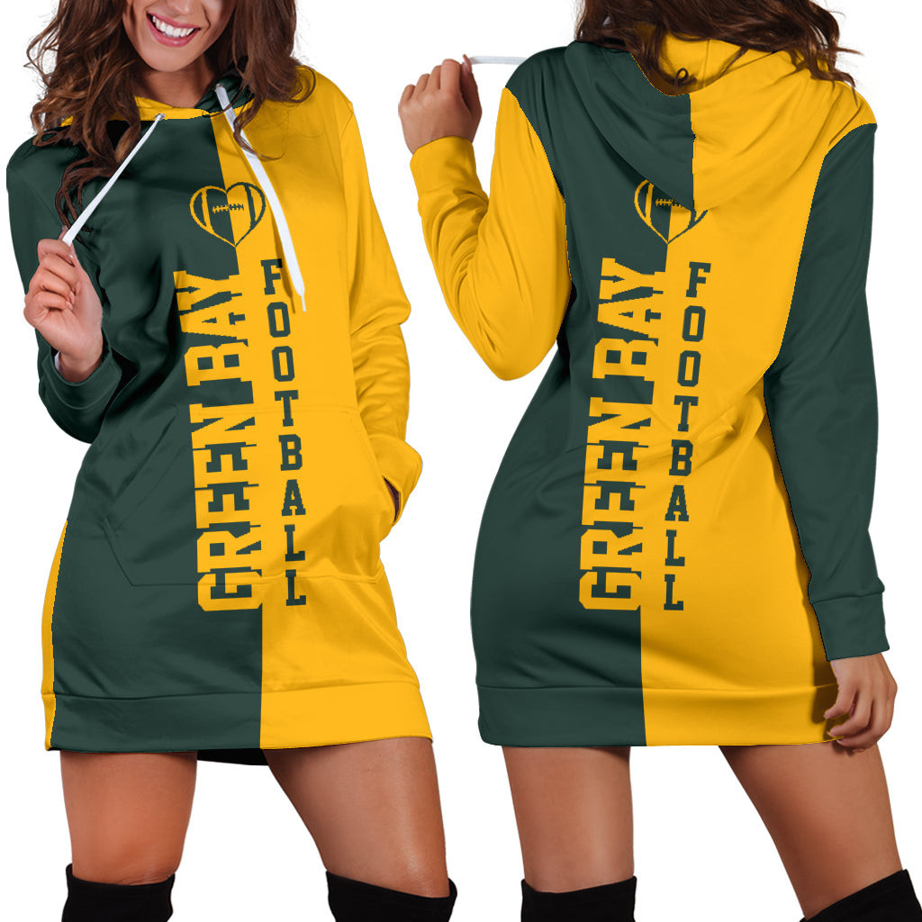 Green Bay Football Hoodie Dress 3d All Over Print For Women Hoodie