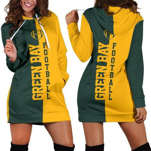 Green Bay Football Hoodie Dress Sweater Dress Sweatshirt Dress 3d All Over Print For Women Hoodie