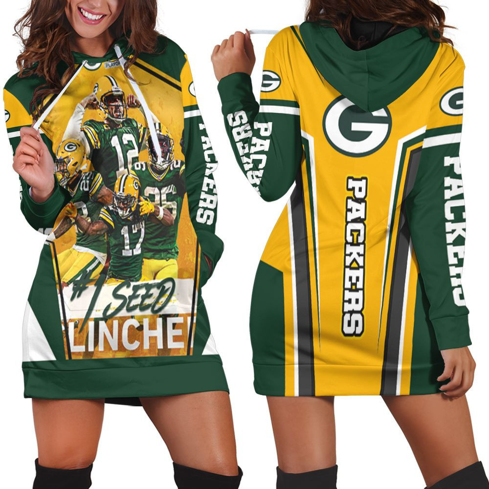 Green Bay Packers 1 Seed Nfc North Division Champions Super Bowl 2021 Hoodie Dress Sweater Dress Sweatshirt Dress