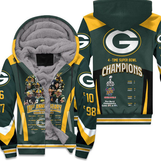 Green Bay Packers 101St Anniversary All Players Coach Signed For Fan 3D Fleece Hoodie