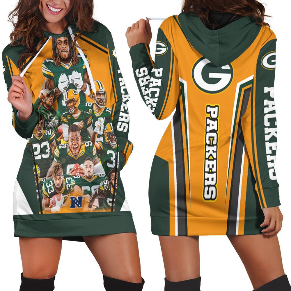 Green Bay Packers 2021 Super Bowl Nfc North Champions Division Hoodie Dress Sweater Dress Sweatshirt Dress