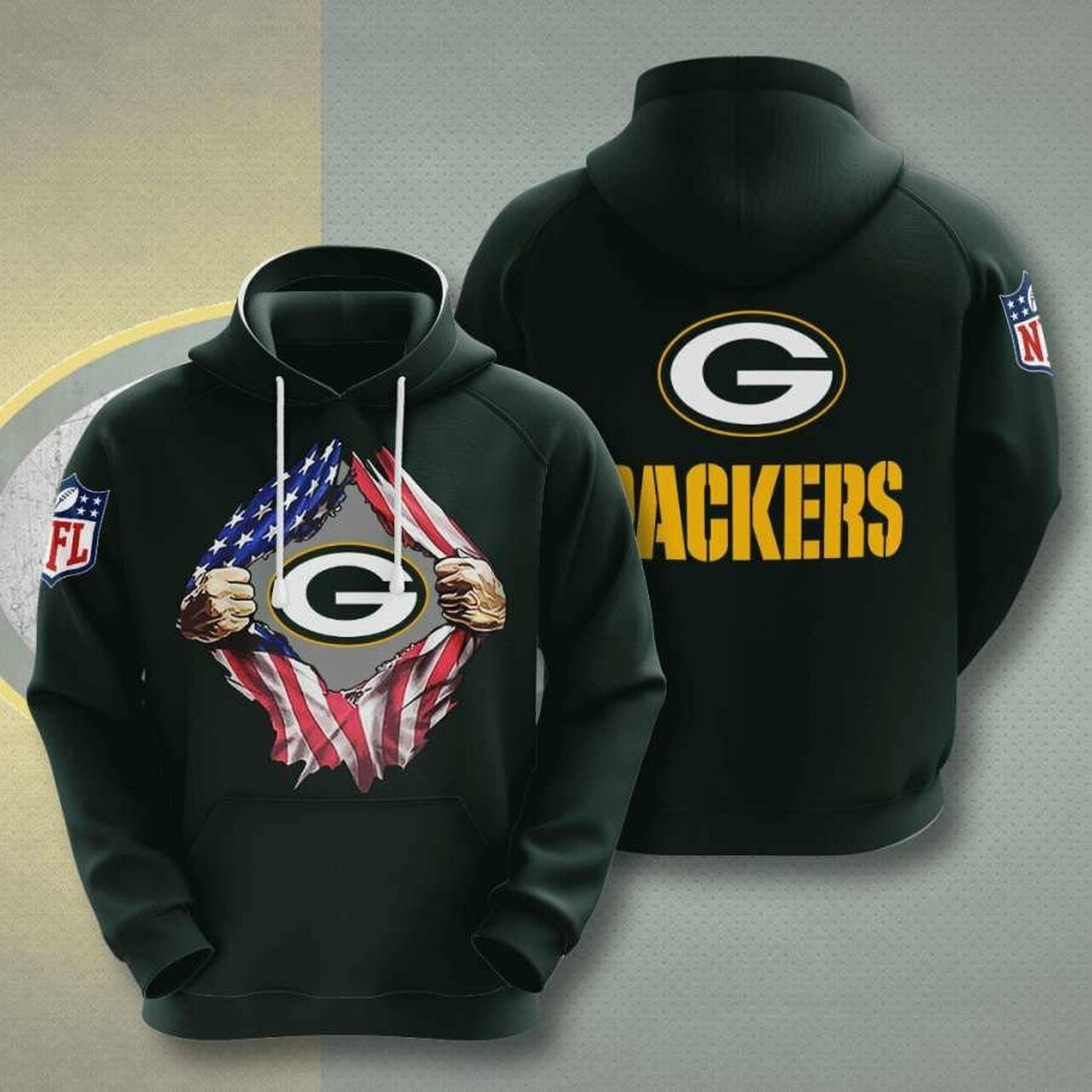 Green Bay Packers 3d All Over Print Hoodie