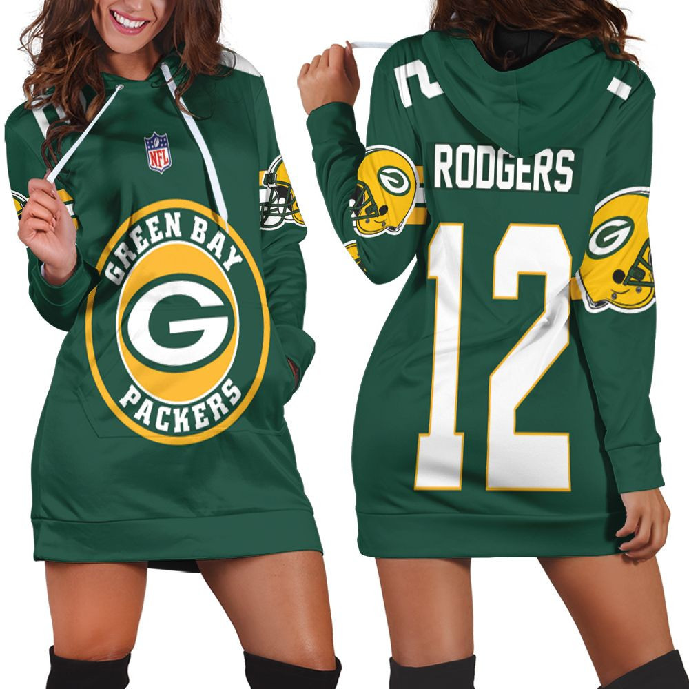 Green Bay Packers Aaron Rodgers 12 3d Hoodie Dress Sweater Dress Sweatshirt Dress