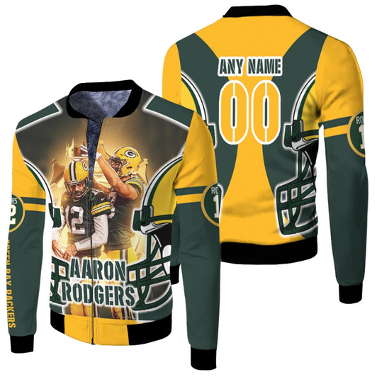 Green Bay Packers Aaron Rodgers 12 The Best Player Ever Fleece Bomber Jacket