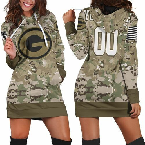 Green Bay Packers Camouflage Veteran 3d Hoodie Dress Sweater Dress Sweatshirt Dress