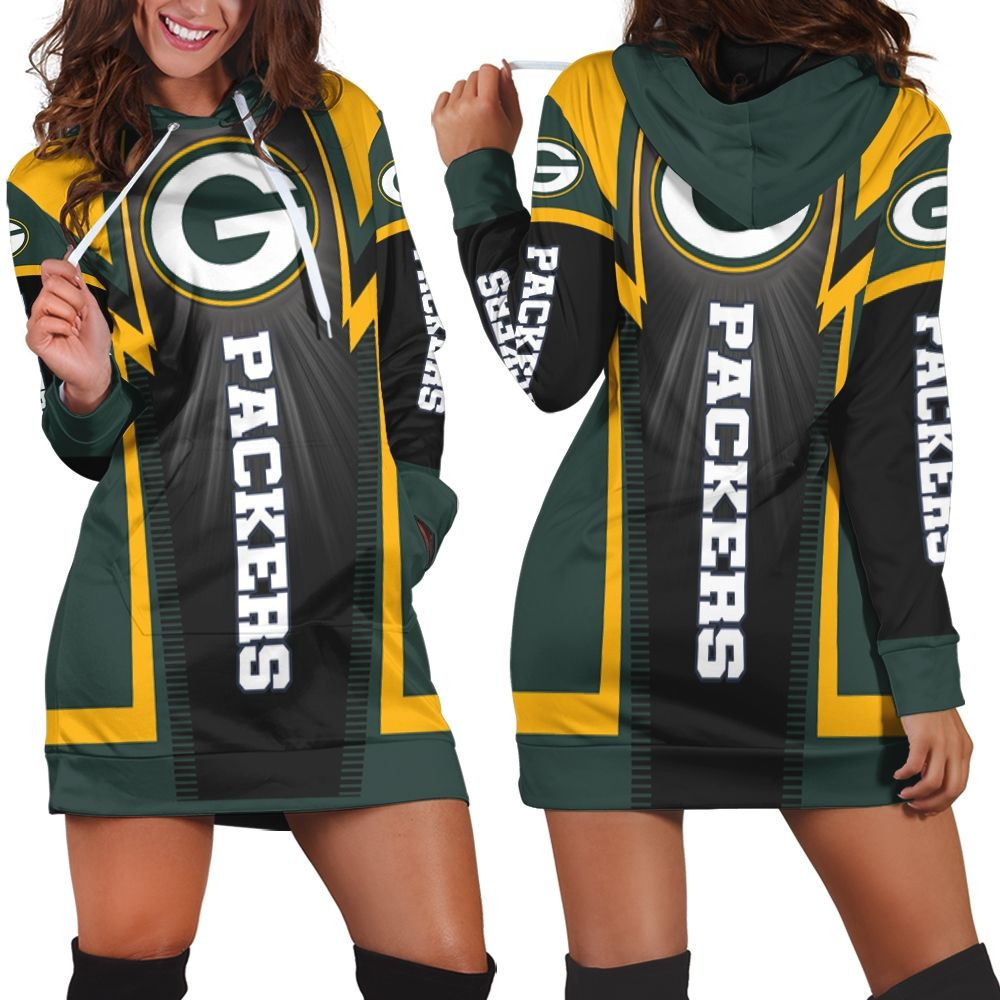 Green Bay Packers For Fans Hoodie Dress Sweater Dress Sweatshirt Dress