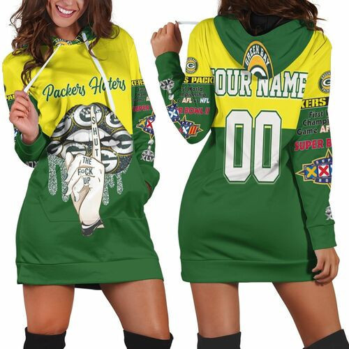 Green Bay Packers Hatter Shut The F Up Shhh Glitter Pattern Lips Fan 3d Hoodie Dress Sweater Dress Sweatshirt Dress