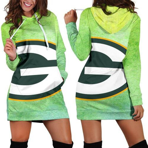 Green Bay Packers Hoodie Dress Sweater Dress Sweatshirt Dress 3d All Over Print For Women Hoodie