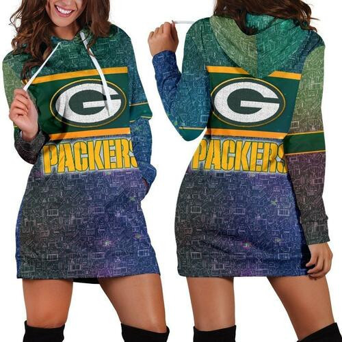 Green Bay Packers Hoodie Dress Sweater Dress Sweatshirt Dress 3d All Over Print For Women Hoodie