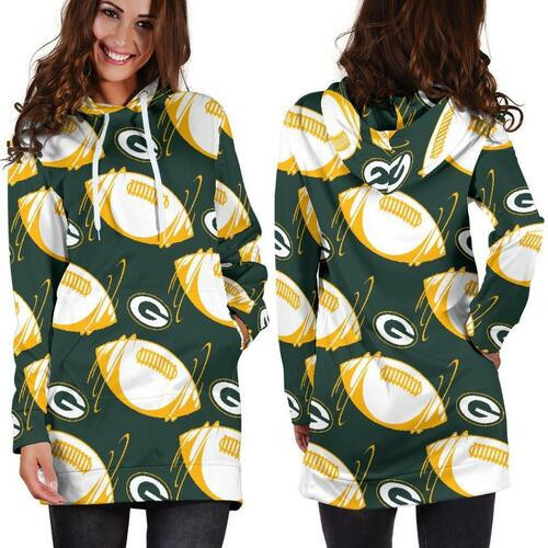 Green Bay Packers Hoodie Dress Sweater Dress Sweatshirt Dress 3d All Over Print For Women Hoodie