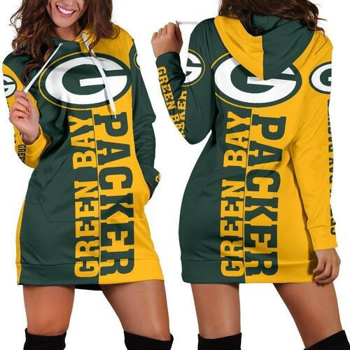 Green Bay Packers Hoodie Dress Sweater Dress Sweatshirt Dress 3d All Over Print For Women Hoodie