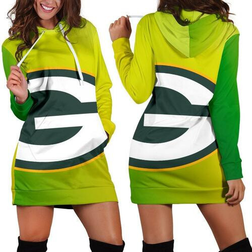 Green Bay Packers Hoodie Dress Sweater Dress Sweatshirt Dress 3d All Over Print For Women Hoodie