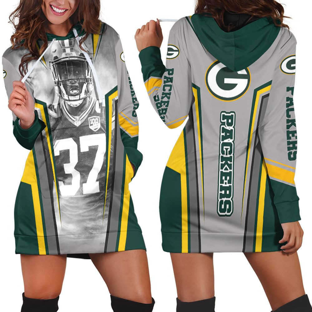 Green Bay Packers Josh Jackson 37 For Fans Hoodie Dress Sweater Dress Sweatshirt Dress