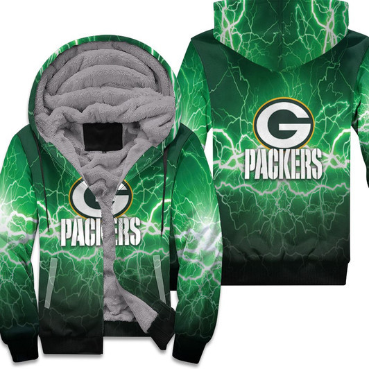 Green Bay Packers Lightning Green 3D Fleece Hoodie