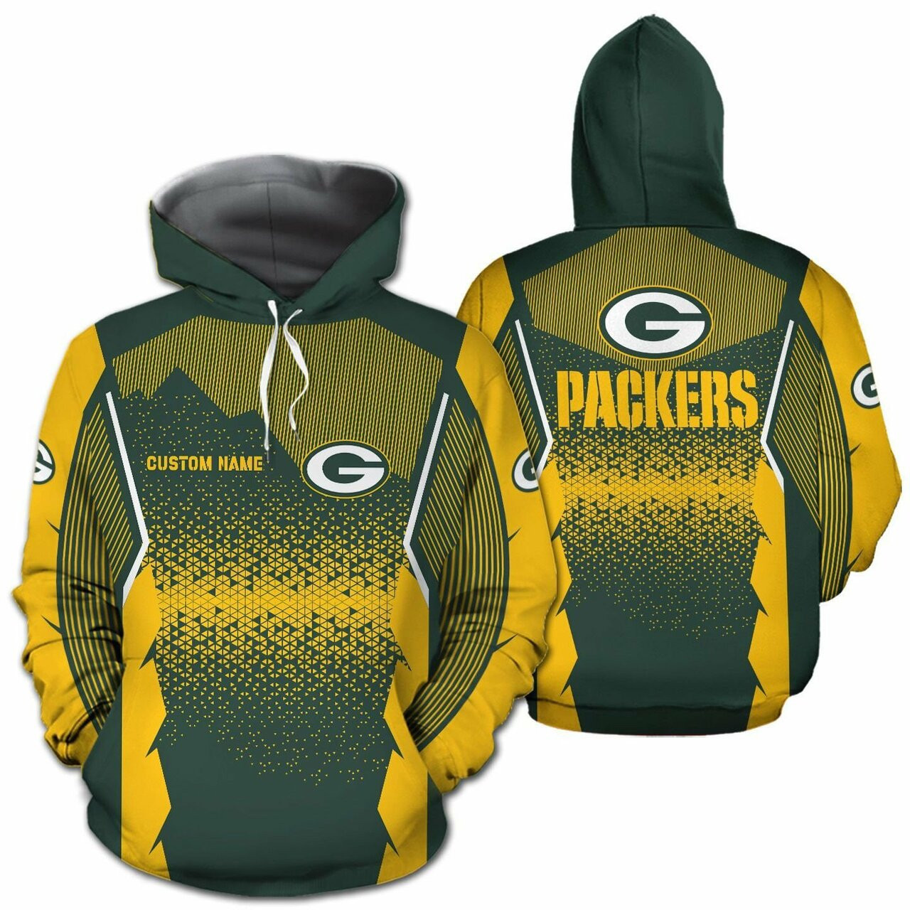Green Bay Packers Nfl Football Team Logo Custom Personalized With Name All Over Print Design 3d T Shirt Zip Up Hoodie Long Sleeve Tee For Fans