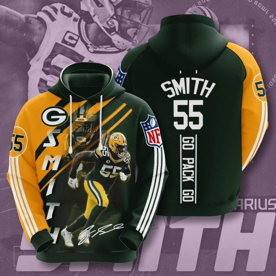 Green Bay Packers No722 Custom Hoodie 3D Size S to 5XL