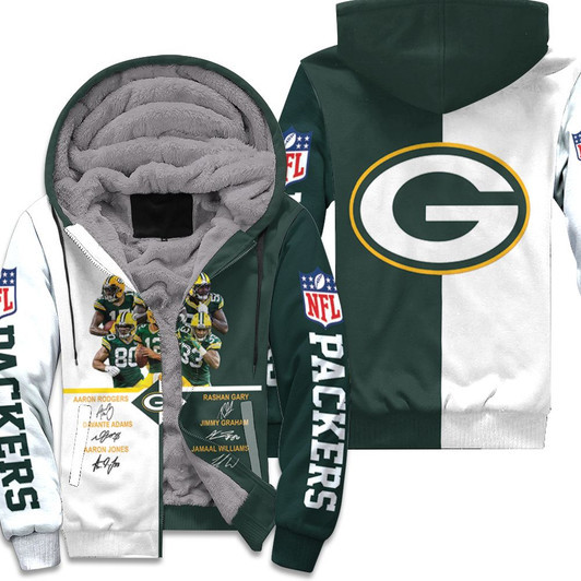 Green Bay Packers Signed Fan 3D Fleece Hoodie