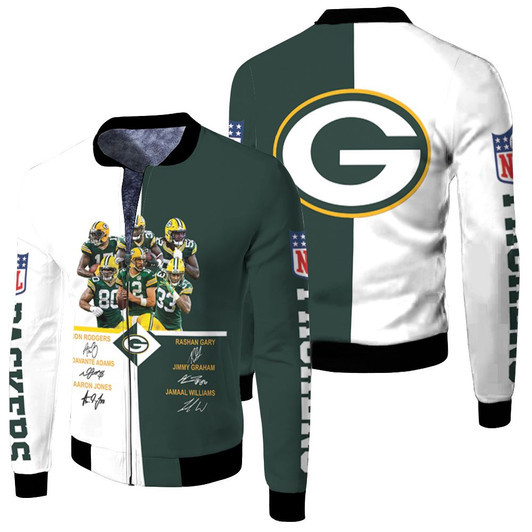 Green Bay Packers Signed Fan Fleece Bomber Jacket