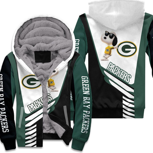 Green Bay Packers Snoopy 3D Fleece Hoodie