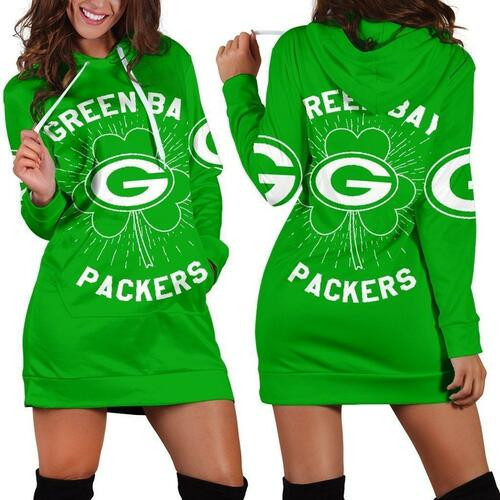 Green Bay Packers St Patricks Day Hoodie Dress Sweater Dress Sweatshirt Dress 3d All Over Print For Women Hoodie