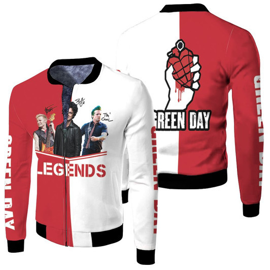 Green Day Legends Logo Band Signed Fleece Bomber Jacket