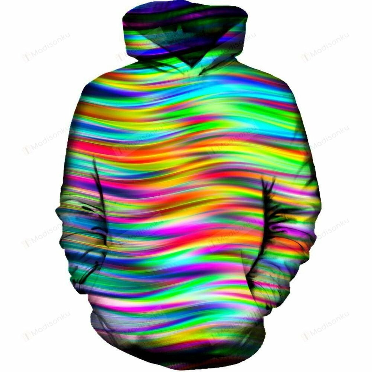 Green Flow 3d All Over Printed Hoodie