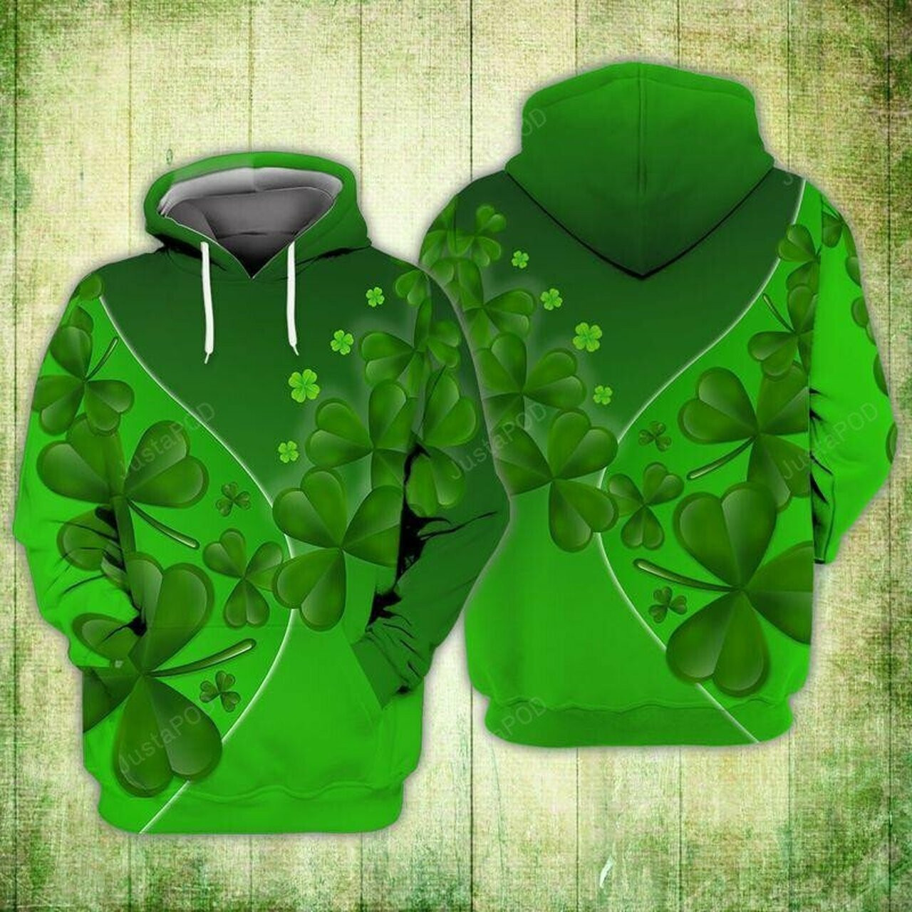 Green Shamrock St Patrick 3d All Print Hoodie