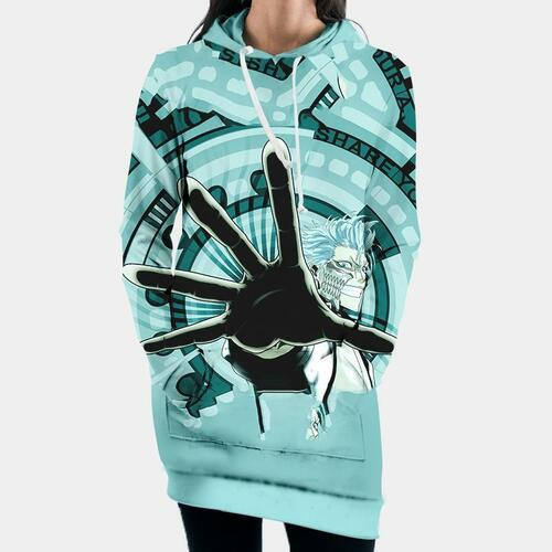 Grimmjow Jaegerjaquez Hooded Dress Bleach 3d Hoodie Dress Sweater Dress Sweatshirt Dress Hoodie