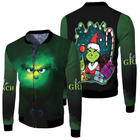 Grinch Christmas Baby Grinch Night Gift Christmas Black Fleece Bomber Jacket