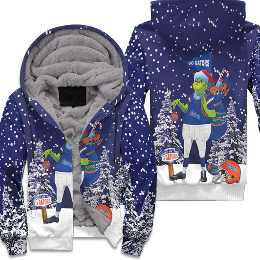 Grinch Florida Gators Christmas 3D Fleece Hoodie