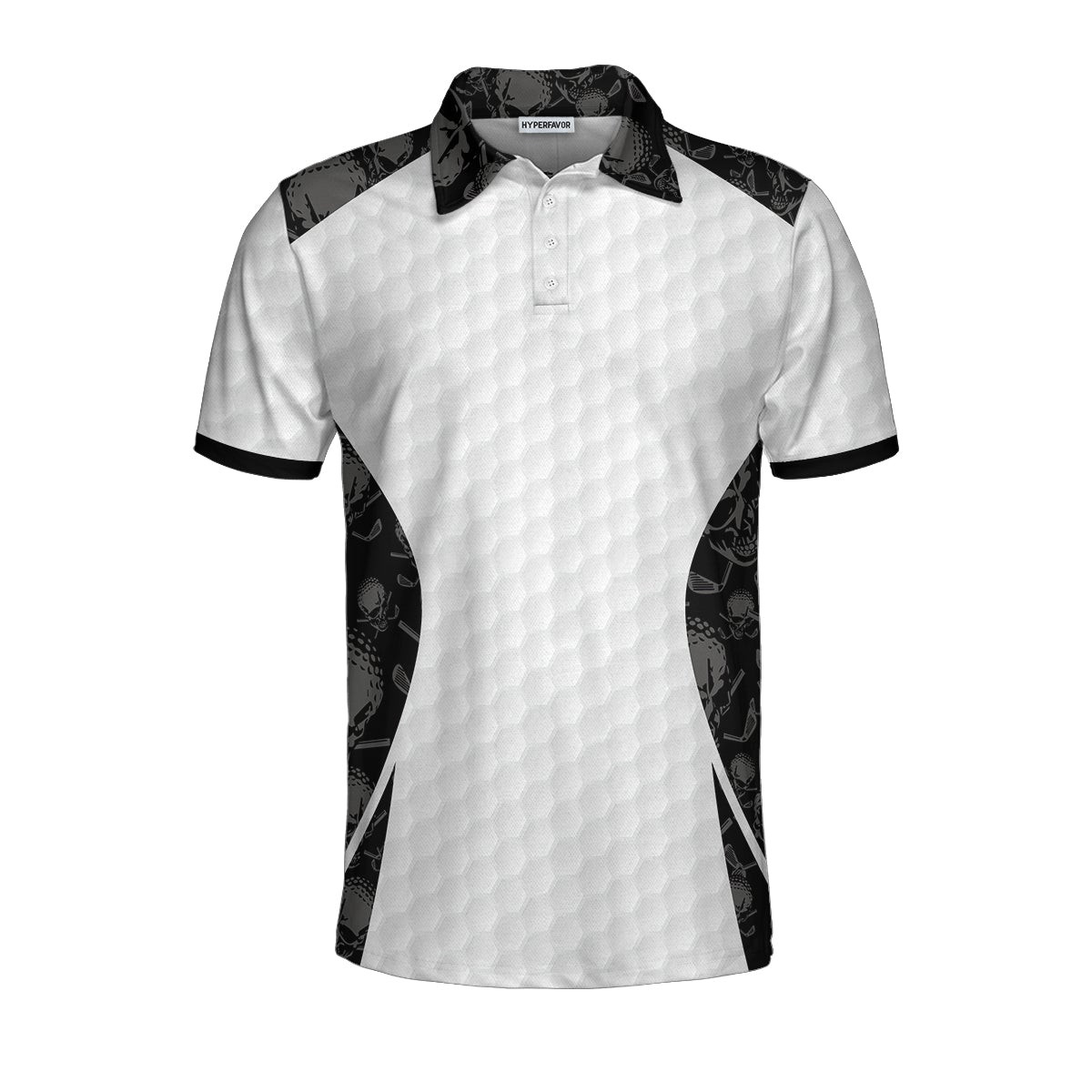 Grip It Rip It Sip It Golf White Polo Shirt Skull Pattern Shirt For Christmas Scary Gift Idea For Golfers