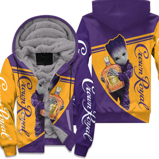 Groot Hugs Crown Royal 3D Fleece Hoodie