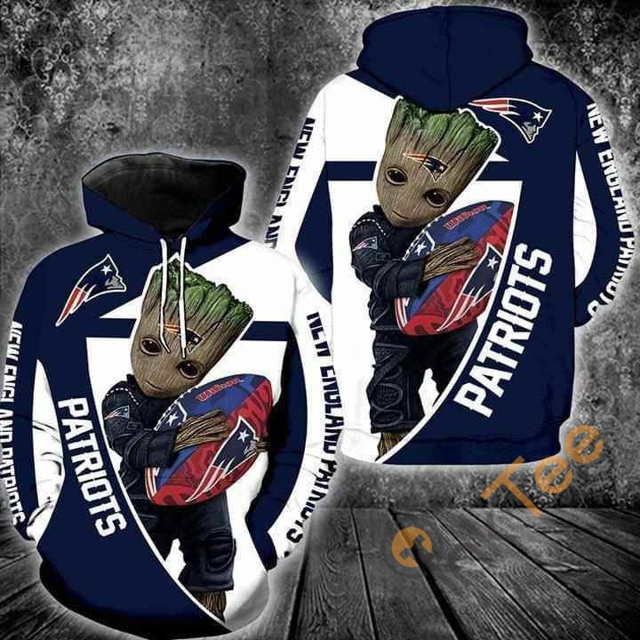 Groot Hugs New England Patriots Hoodie 3d