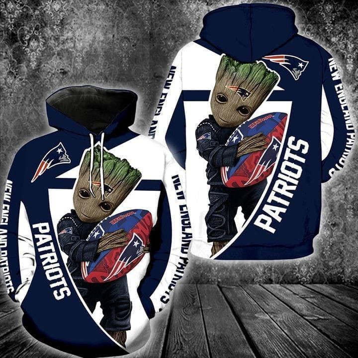 Groot Hugs New England Patriots Pullover And Zippered Hoodies Custom 3D Graphic Printed 3D Hoodie All Over Print Hoodie For Men For Women