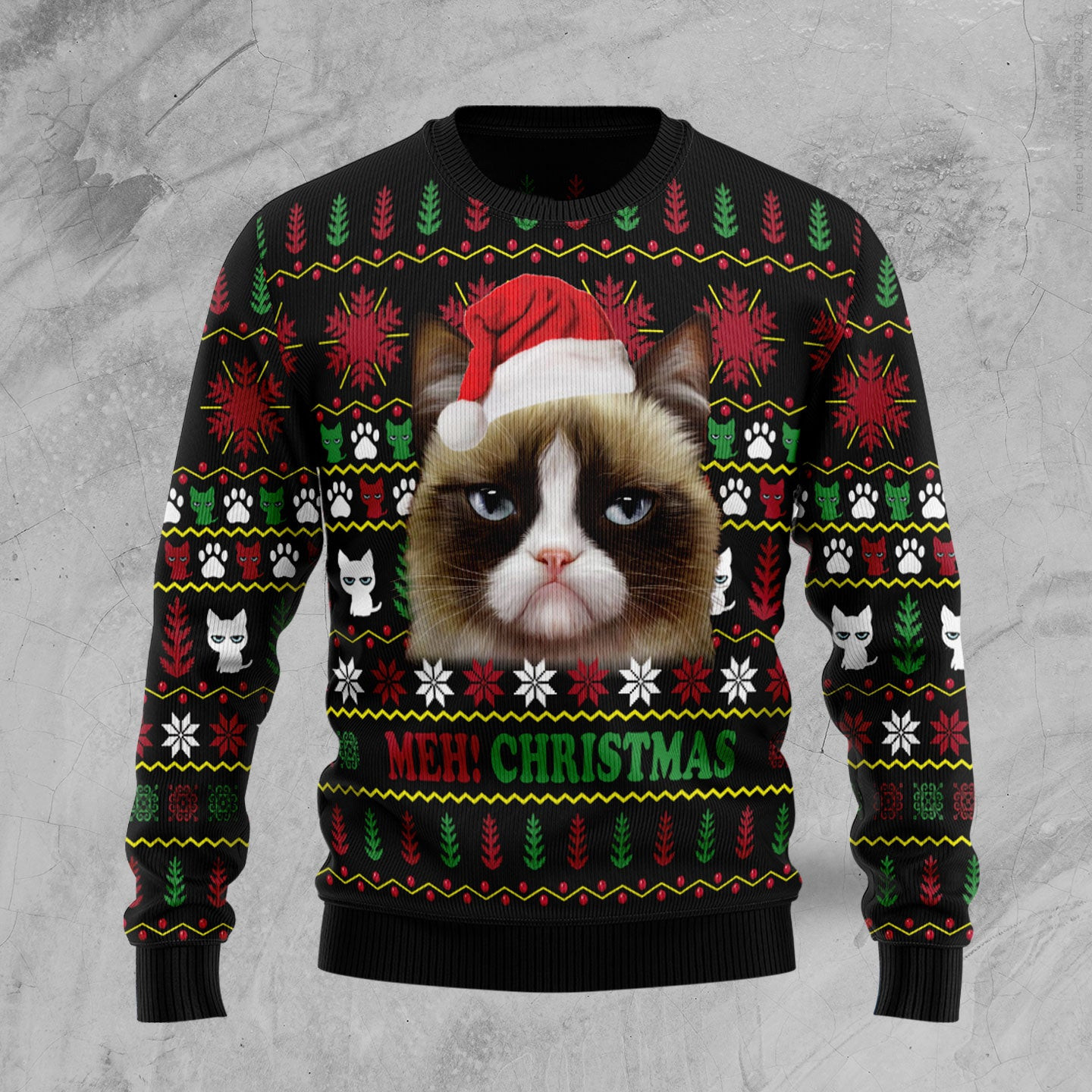 Grumpy Cat Meh Ugly Christmas Sweater