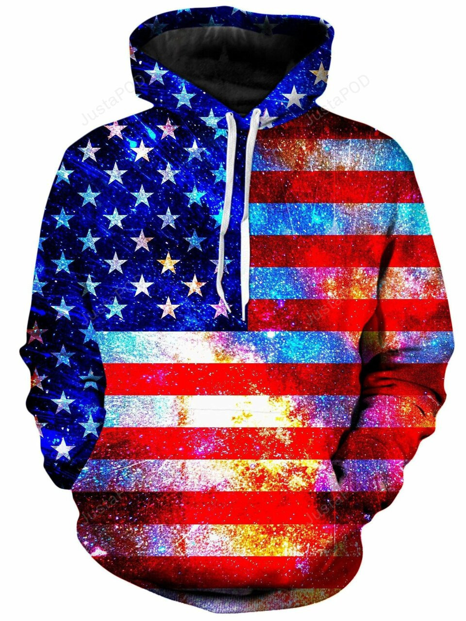 Grunge American Flag 3d All Print Hoodie