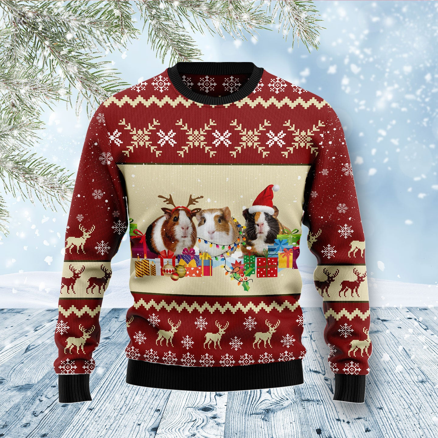 Guinea Pig Snow Ugly Christmas Sweater