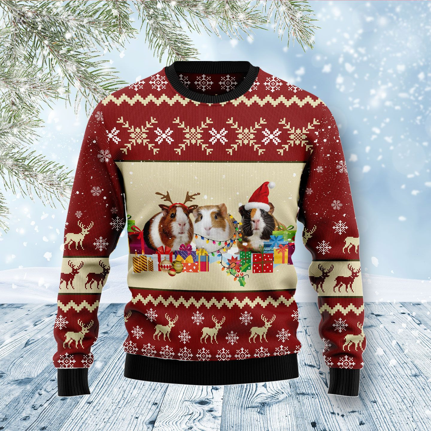 Guinea Pig Snow Ugly Christmas Sweater Ugly Sweater For Men Women