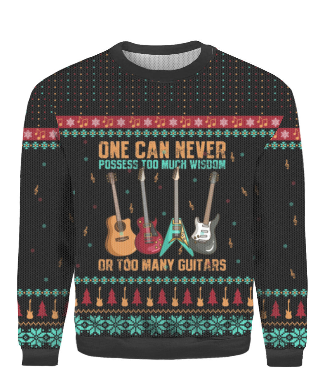 Guitar Old Vintage Ugly Christmas Sweater Ugly Sweater For Men Women