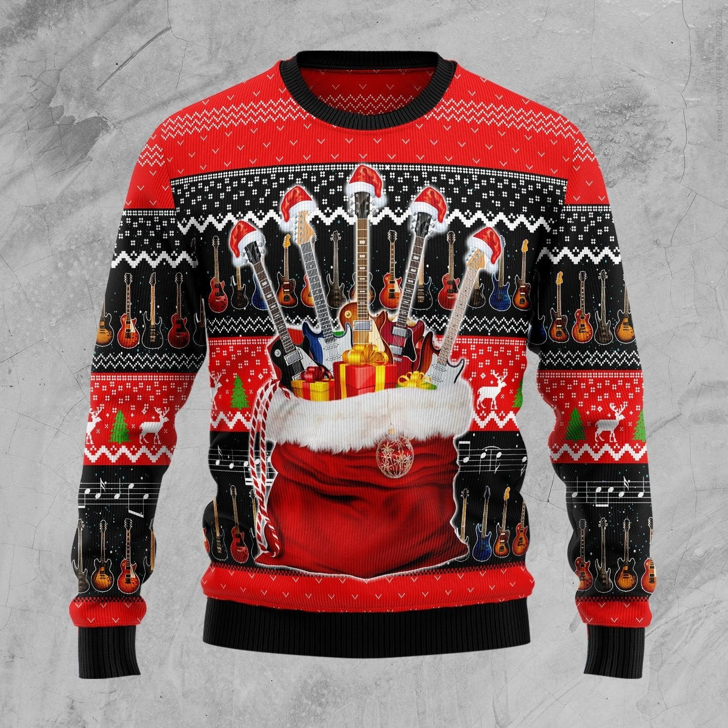 Guitar Xmas Ugly Christmas Sweater, Ugly Sweater For Men Women, Holiday Sweater