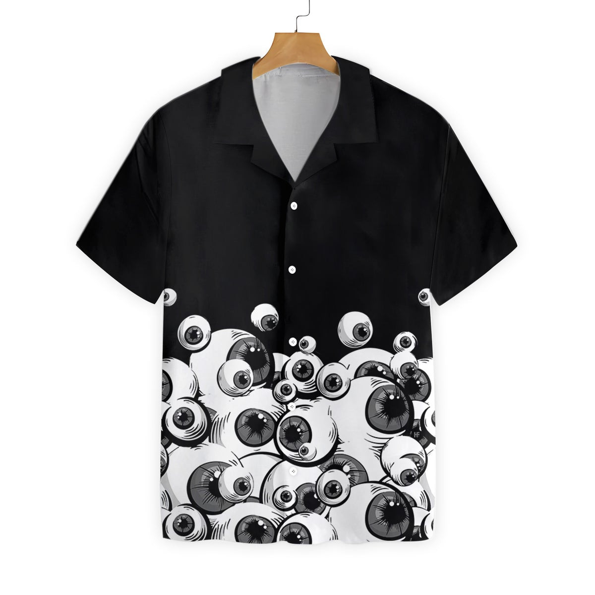 Half Shirt Scary Eyes Goth Hawaiian Shirt