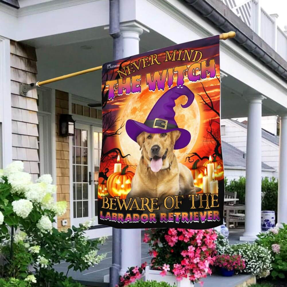 Halloween Beware Of The Labrador Retriever Flag Halloween Outdoor Decor Fall Yard House Decoration