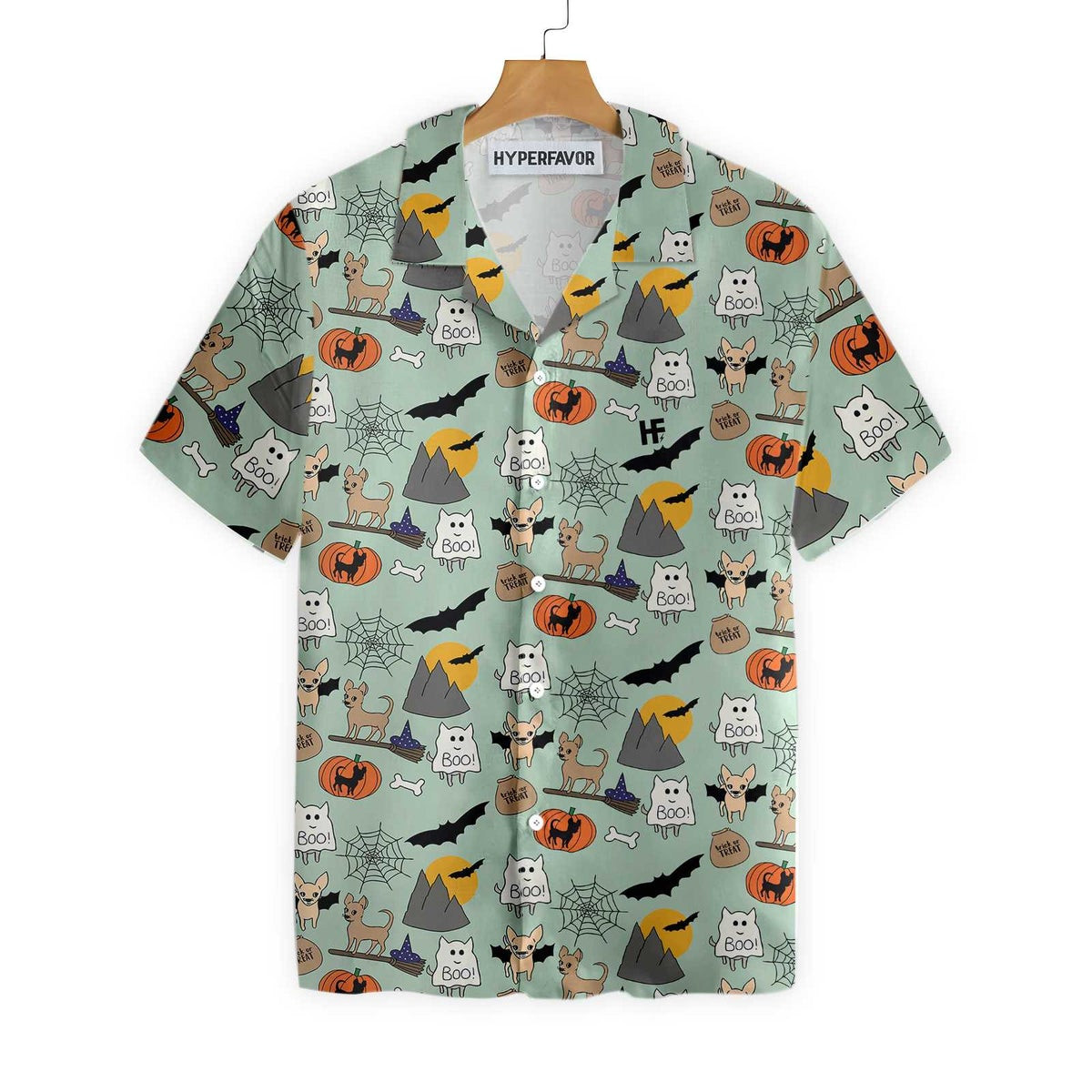 Halloween Chihuahua Shirt For Men Hawaiian Shirt