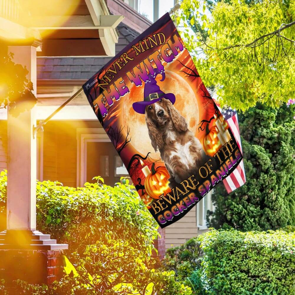 Halloween Cocker Spaniels Flag Halloween Outdoor Decor Fall Yard House Decoration