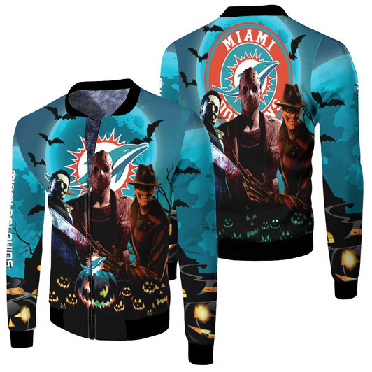 Halloween Dolphins Fleece Bomber Jacket