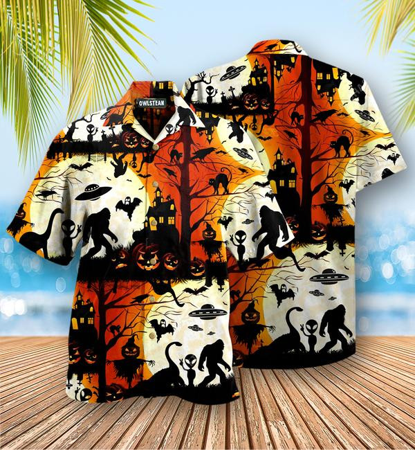 Halloween Ew People Bigfoot Ufo Edition - Hawaiian Shirt - Hawaiian Shirt For Men